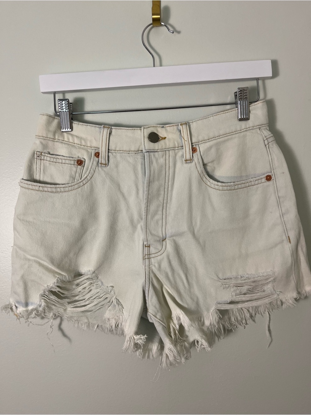 Lucky Brand White Distressed Denim Cutoff Shorts